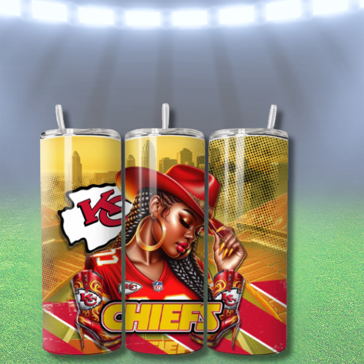 COWGIRL FOOTBALL TUMBLER WRAPS