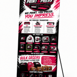 Portable 24×63 X-banner stand and printed banner