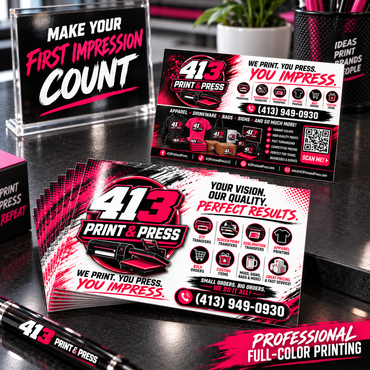 Custom Glossy Business Cards – Double-Sided