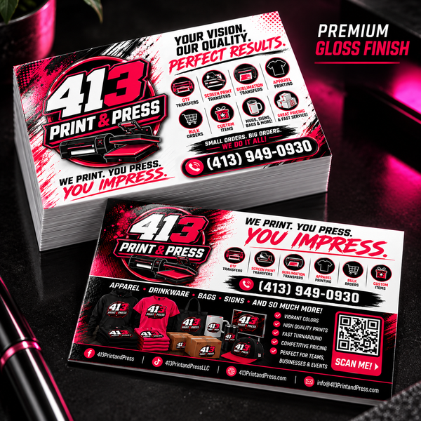Custom Glossy Business Cards – Double-Sided