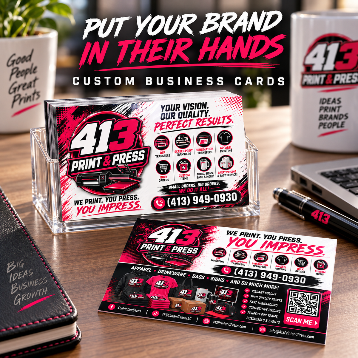 Custom Glossy Business Cards – Double-Sided