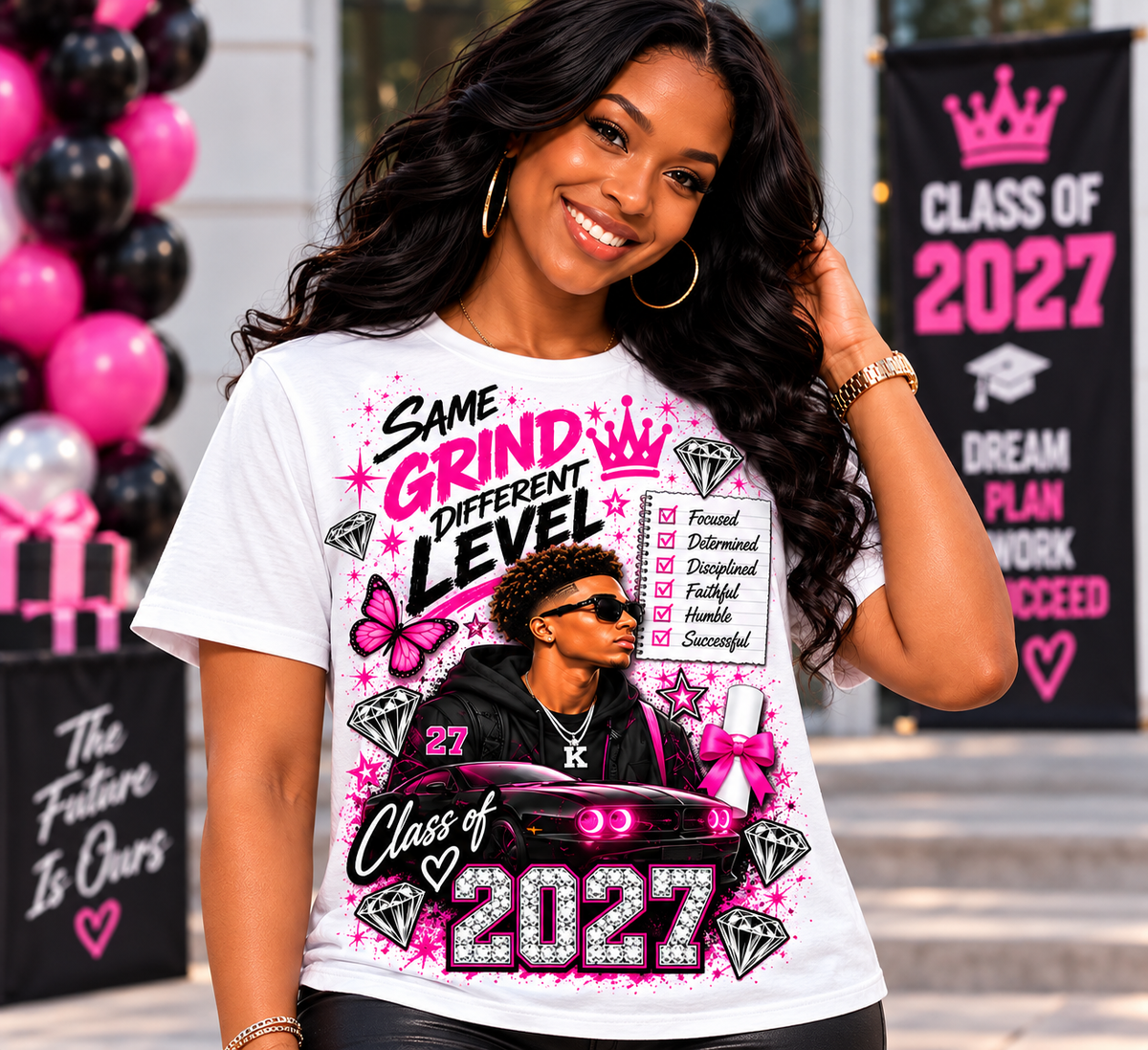 Personalized Graduation Center-Print Sublimation T-Shirt