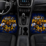 Custom four-piece personalized car mat set with full-color coordinated front and rear designs
