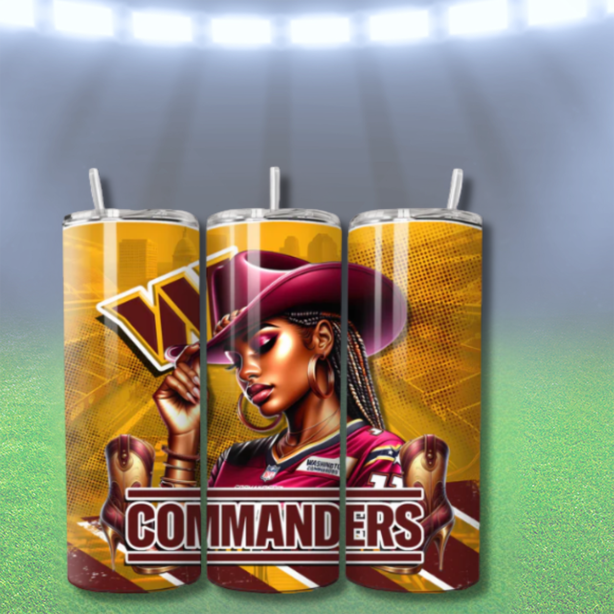 COWGIRL FOOTBALL TUMBLER WRAPS