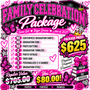 Family Celebration graduation package with shirts, fans, buttons, tumblers, photo cutout, yard sign, banner and graduation stole
