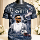 Custom memorial all-over 3D sublimation shirt personalized with photos, name and dates