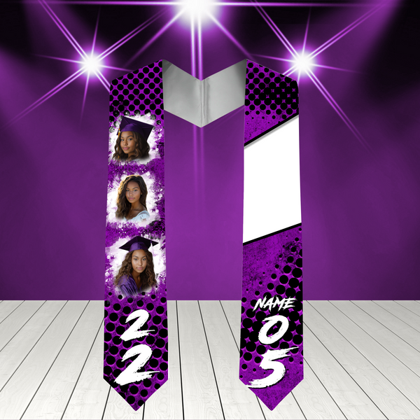 Purple & Black Stole