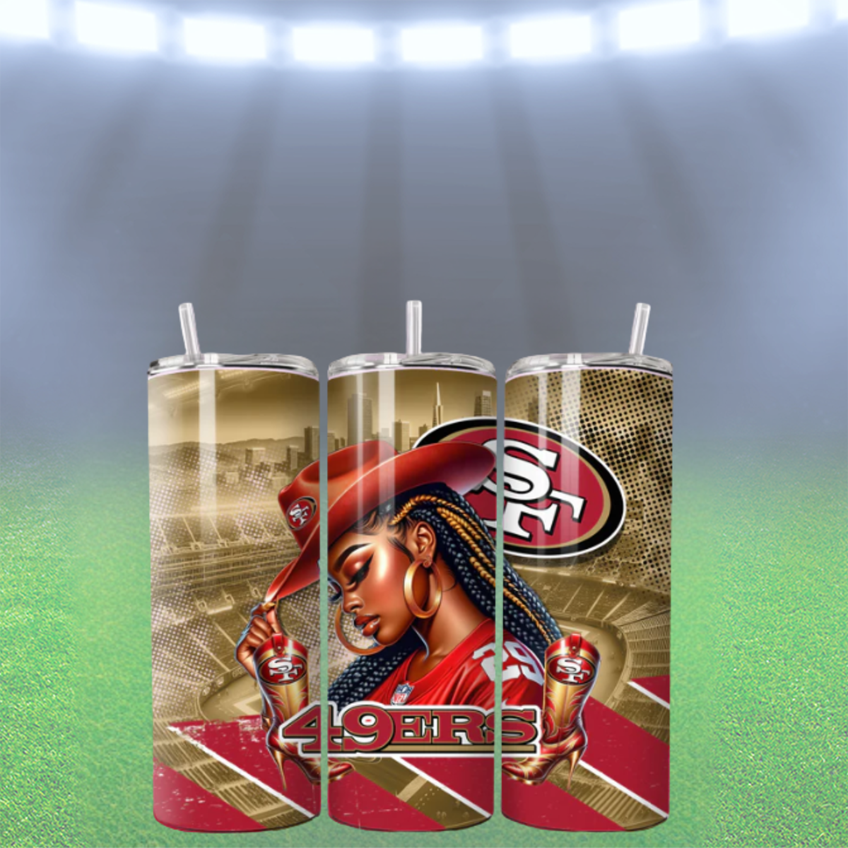 COWGIRL FOOTBALL TUMBLER WRAPS