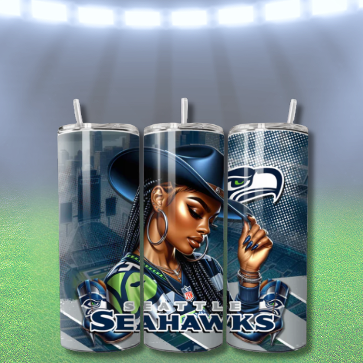 COWGIRL FOOTBALL TUMBLER WRAPS