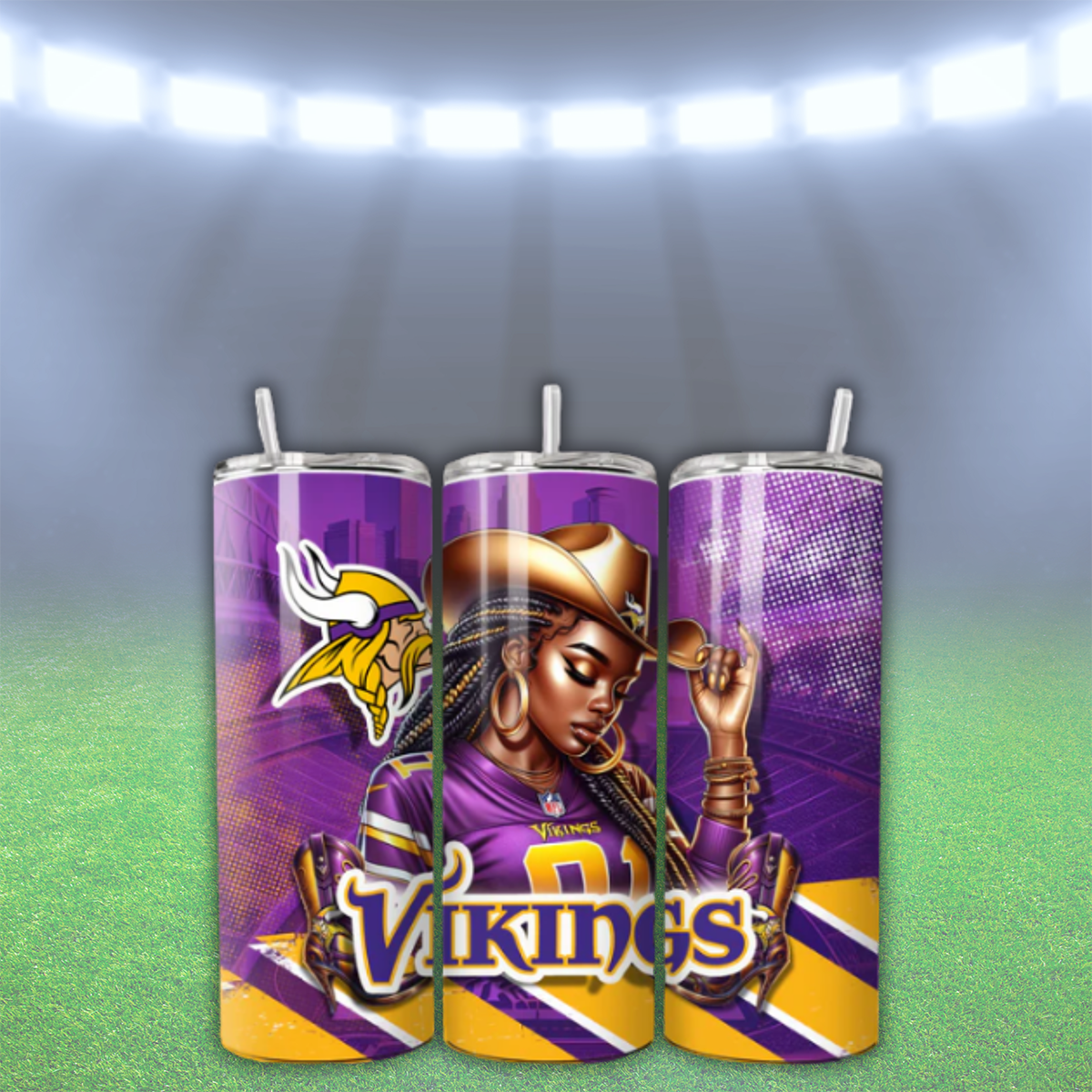 COWGIRL FOOTBALL TUMBLER WRAPS