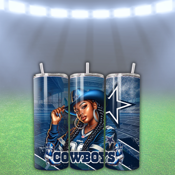 COWGIRL FOOTBALL TUMBLER WRAPS