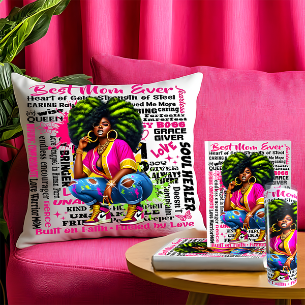 Neon Green Afro Mom Gift Set