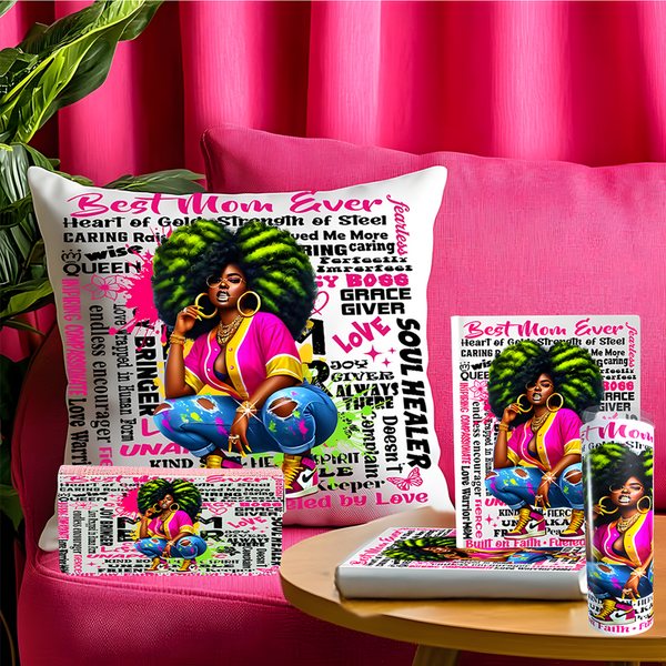Glow Up Mom - Pink & Green Queen Gift Set