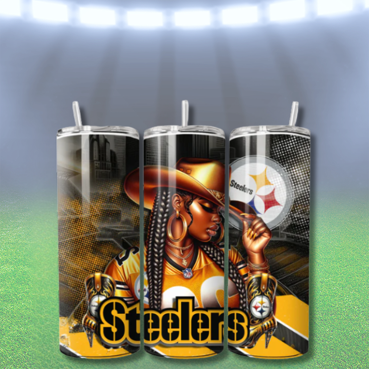 COWGIRL FOOTBALL TUMBLER WRAPS
