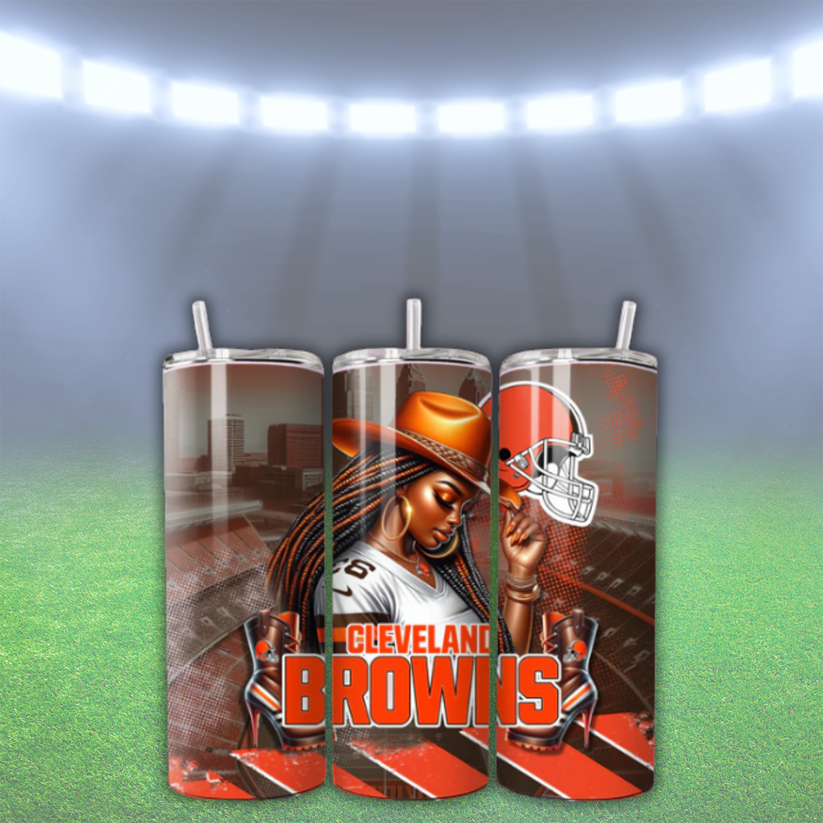 COWGIRL FOOTBALL TUMBLER WRAPS